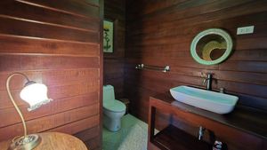 A guest-bathroom in massive wood