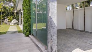 Entrance walkway and carport-area